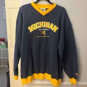 Lee Navy and Yellow Michigan Sweatshirt